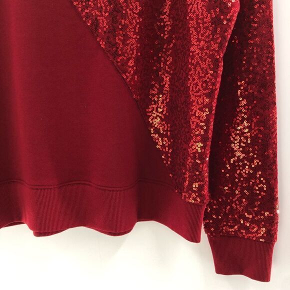 ‎DKNY Sequin-Embellished Keyhole Swe Holiday Red Small - Picture 10 of 11